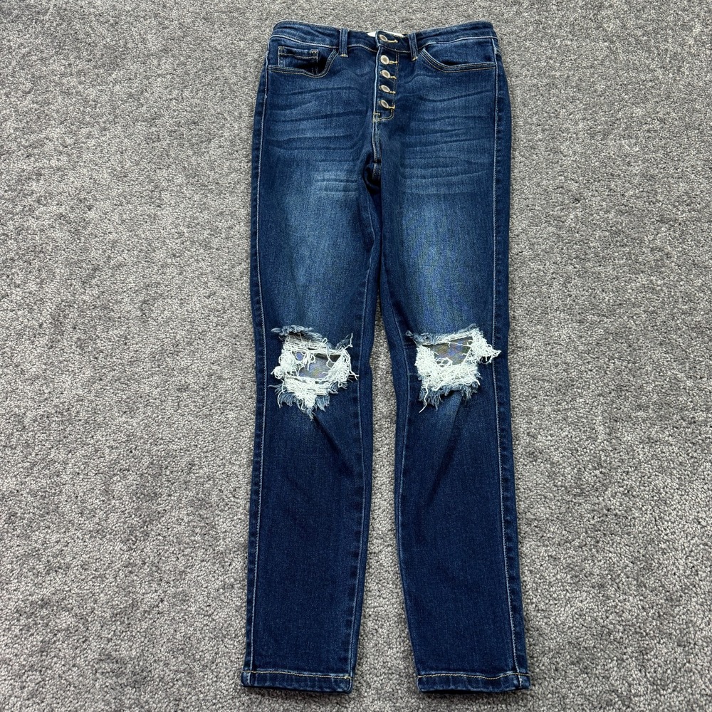 KanCan Jeans Womens 28 Blue Ankle Skinny Stretch Distressed Preppy City Casual - Picture 1 of 7